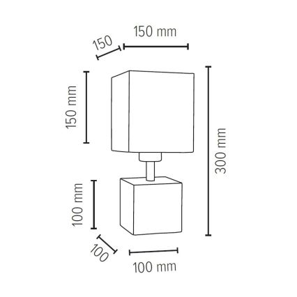 Lampa stołowa STRONG SQUARE 1xE27/25W/230V beton - certyfikat FSC