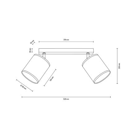 Lampa sufitowa punktowa BOHO 2xE27/25W/230V dąb