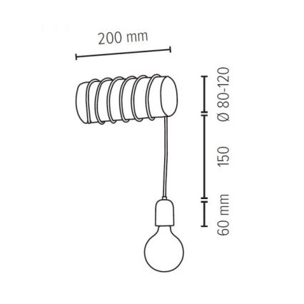 Kinkiet TRABO 1xE27/60W/230V sosna - certyfikat FSC