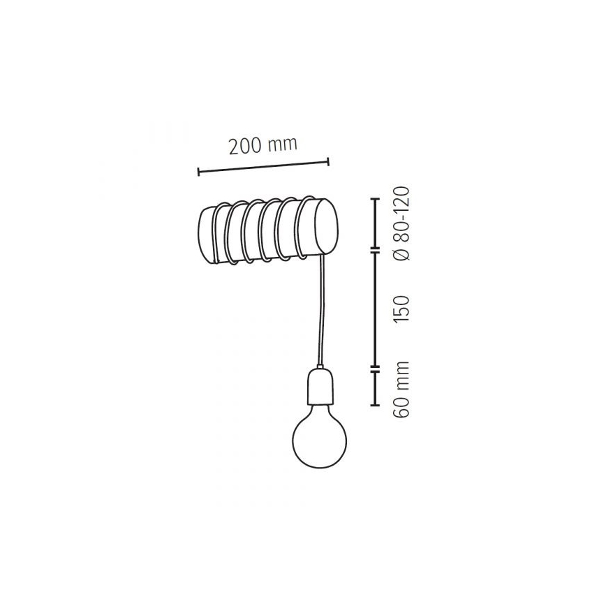 Kinkiet TRABO 1xE27/60W/230V sosna - certyfikat FSC