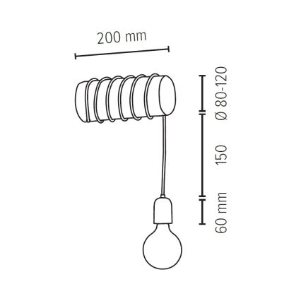Kinkiet TRABO 1xE27/25W/230V sosna - certyfikat FSC