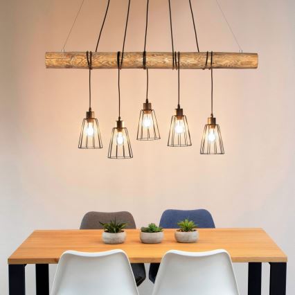 Lampa wisząca na linkach TRABO 5xE27/60W/230V