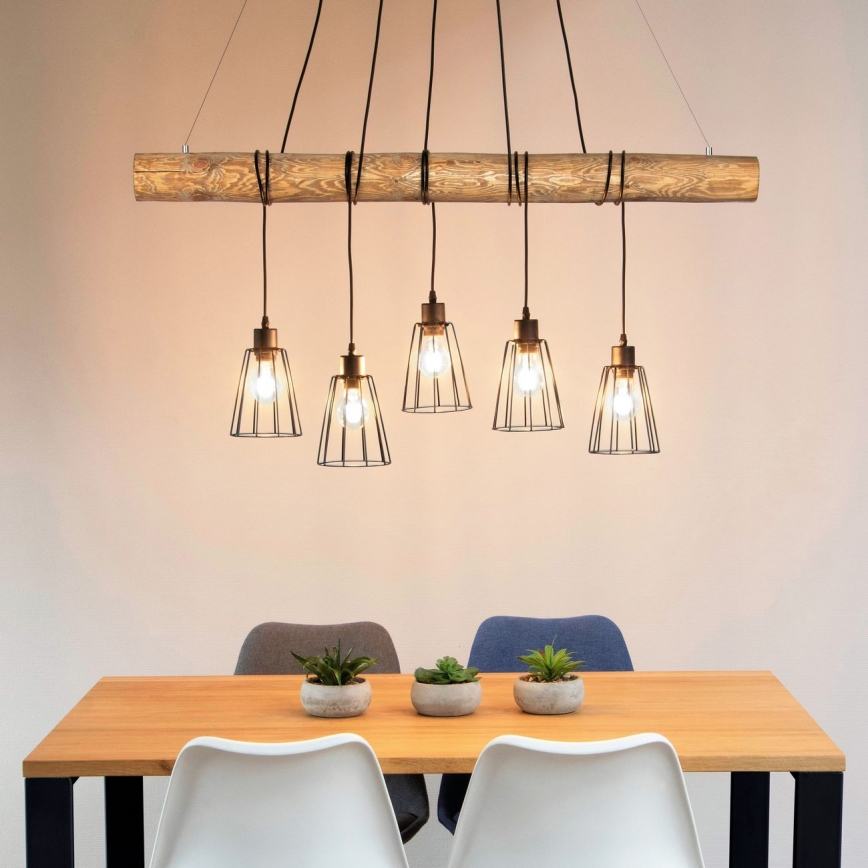 Lampa wisząca na linkach TRABO 5xE27/60W/230V