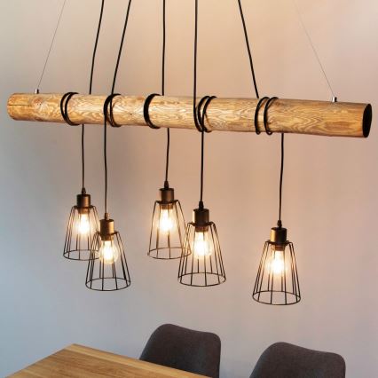 Lampa wisząca na linkach TRABO 5xE27/60W/230V