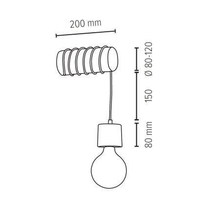 Kinkiet TRABO 1xE27/60W/230V sosna - certyfikat FSC