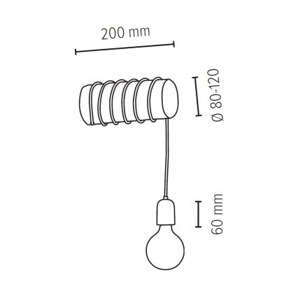 Kinkiet TRABO 1xE27/25W/230V sosna - certyfikat FSC