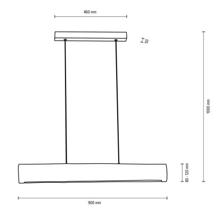 LED Żyrandol ściemnialny na lince LUCAS LED/25,5W/230V sosna