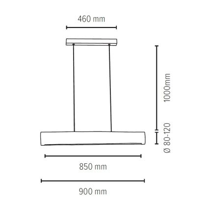 LED Żyrandol ściemnialny na lince LUCAS LED/25,5W/230V sosna