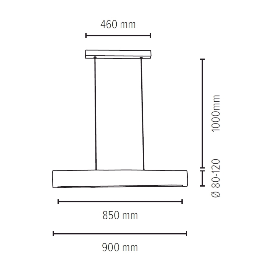 LED Żyrandol ściemnialny na lince LUCAS LED/25,5W/230V sosna
