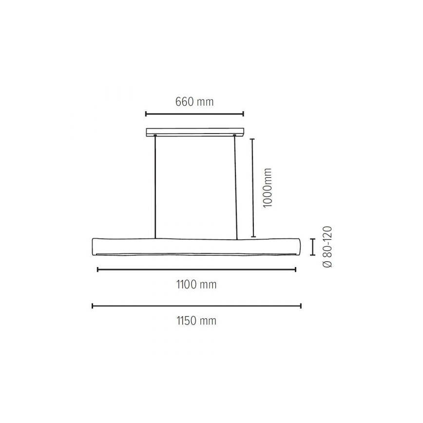 Ściemnialny żyrandol LED na lince LUCAS LED/33W/230V sosna - certyfikat FSC