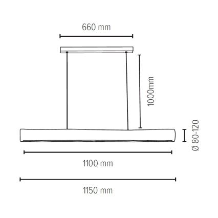 LED Ściemnialny żyrandol na lince LUCAS LED/33W/230V sosna - certyfikat FSC