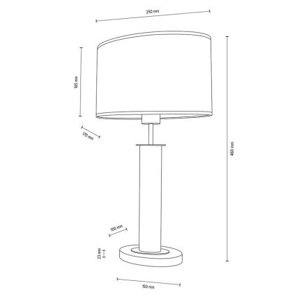 Lampa stołowa MERCEDES 1xE27/40W/230V 46 cm kremowa/dąb – certyfikat FSC