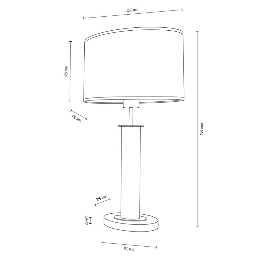 Lampa stołowa MERCEDES 1xE27/40W/230V 46 cm kremowa/dąb – certyfikat FSC