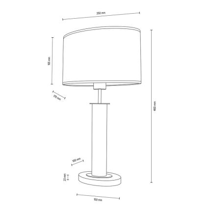 Lampa stołowa MERCEDES 1xE27/40W/230V 46 cm biała/dąb – certyfikat FSC