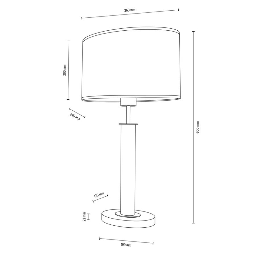 Lampa stołowa MERCEDES 1xE27/40W/230V 60 cm kremowa/dąb – certyfikat FSC