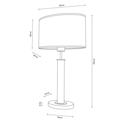 Lampa stołowa MERCEDES 1xE27/40W/230V 60 cm biała/dąb – certyfikat FSC