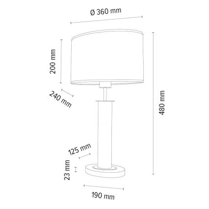 Lampa stołowa MERCEDES 1xE27/40W/230V 46 cm brązowa/dąb – certyfikat FSC