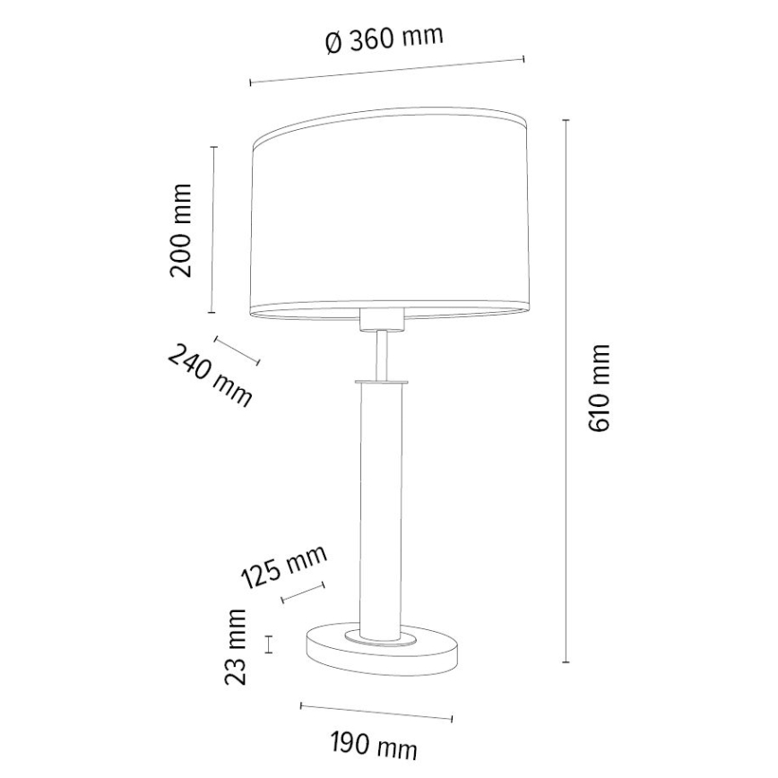 Lampa stołowa MERCEDES 1xE27/40W/230V 60 cm brązowa/dąb – certyfikat FSC