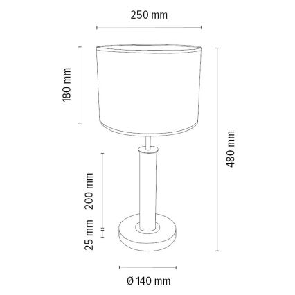 Lampa stołowa BENITA 1xE27/60W/230V 48 cm brązowa/dąb – certyfikat FSC