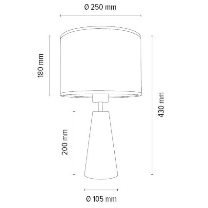 Lampa stołowa MERCEDES 1xE27/40W/230V śr. 43 cm kremowa/dąb – certyfikat FSC