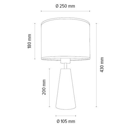 Lampa stołowa MERCEDES 1xE27/40W/230V śr. 43 cm biały/dąb