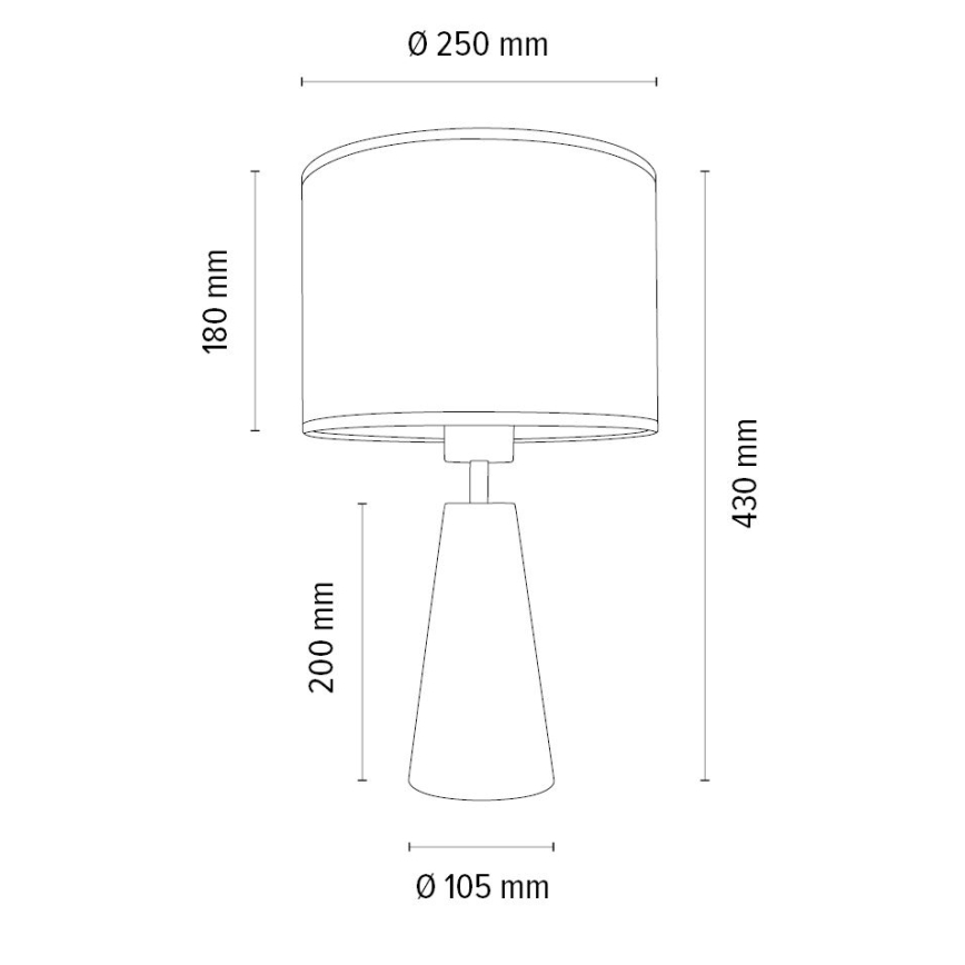 Lampa stołowa MERCEDES 1xE27/40W/230V śr. 43 cm biały/dąb