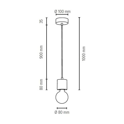 Żyrandol na lince STRONG 1xE27/60W/230V beton