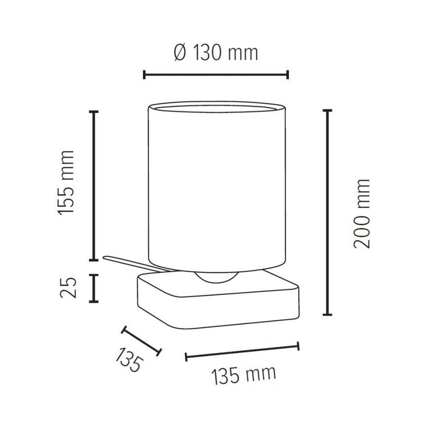 Lampa stołowa JENTA 1xE27/25W/230V dąb - certyfikat FSC