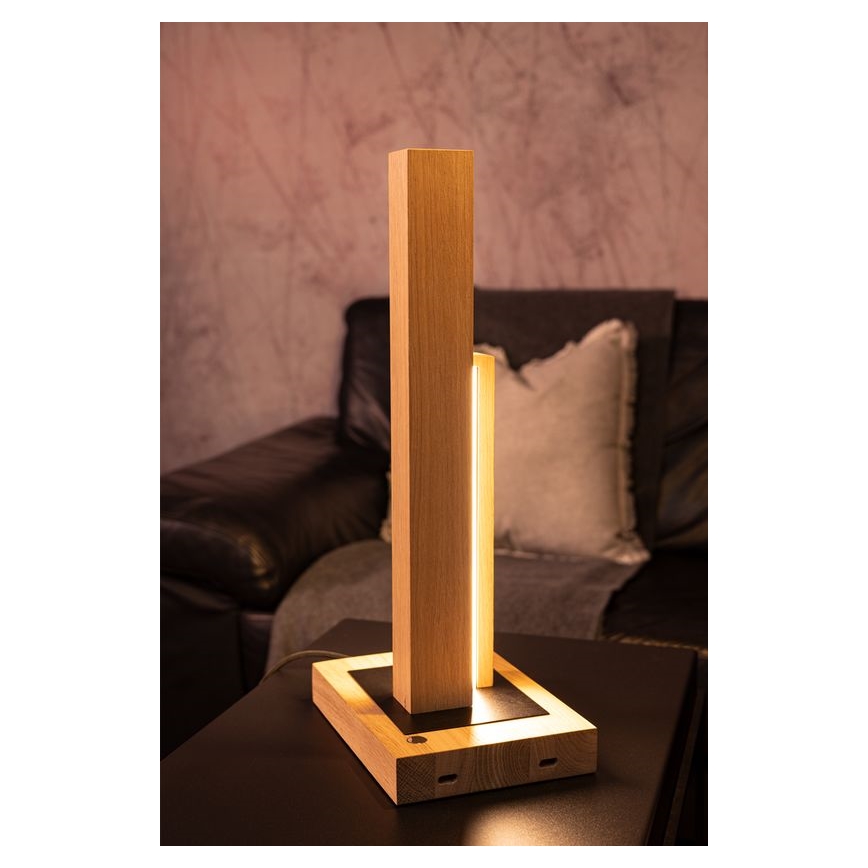LED Lampa stołowa ściemnialna SOHO BLACK LED/10W/230V 45 cm dąb