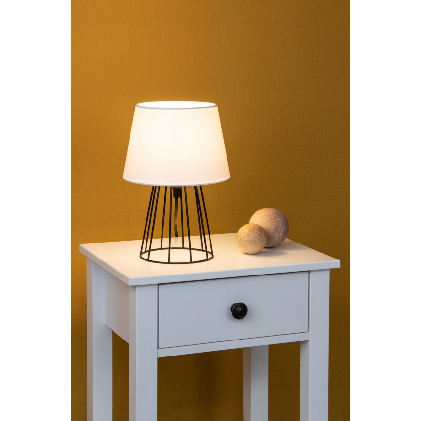 Spot-Light - Lampa stołowa MANGOO 1xE27/40W/230V biała/czarna