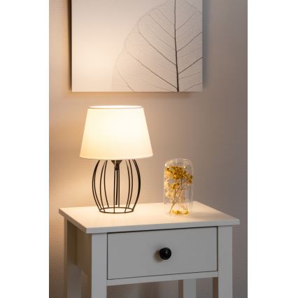 Spot-Light - Lampa stołowa MANGOO 1xE27/40W/230V biała/czarna