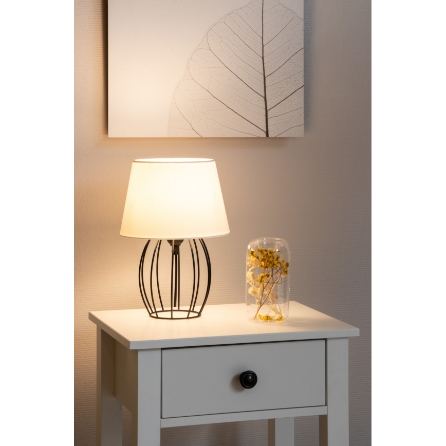 Spot-Light - Lampa stołowa MANGOO 1xE27/40W/230V biała/czarna