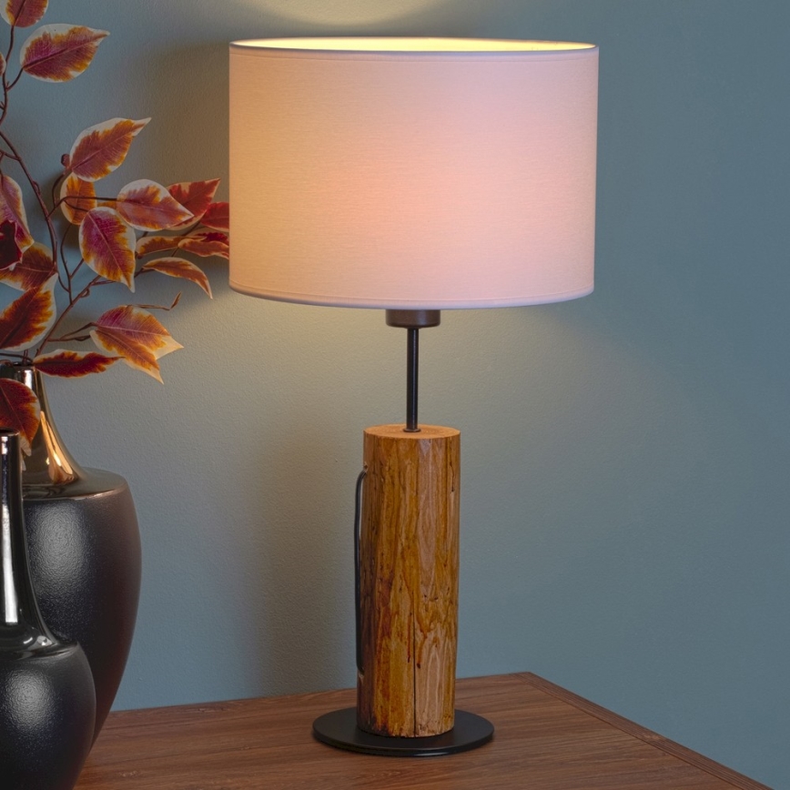 Lampa stołowa PINO 1xE27/40W/230V sosna - certyfikat FSC