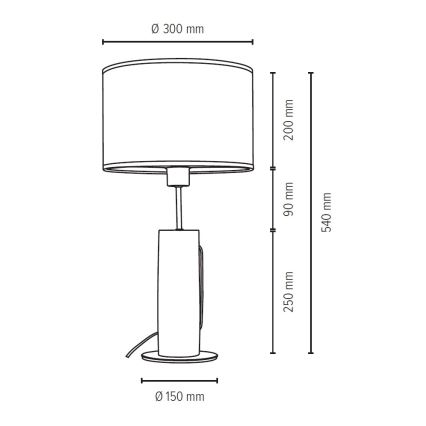 Lampa stołowa PINO 1xE27/40W/230V sosna - certyfikat FSC