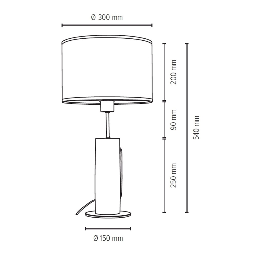 Lampa stołowa PINO 1xE27/40W/230V sosna - certyfikat FSC