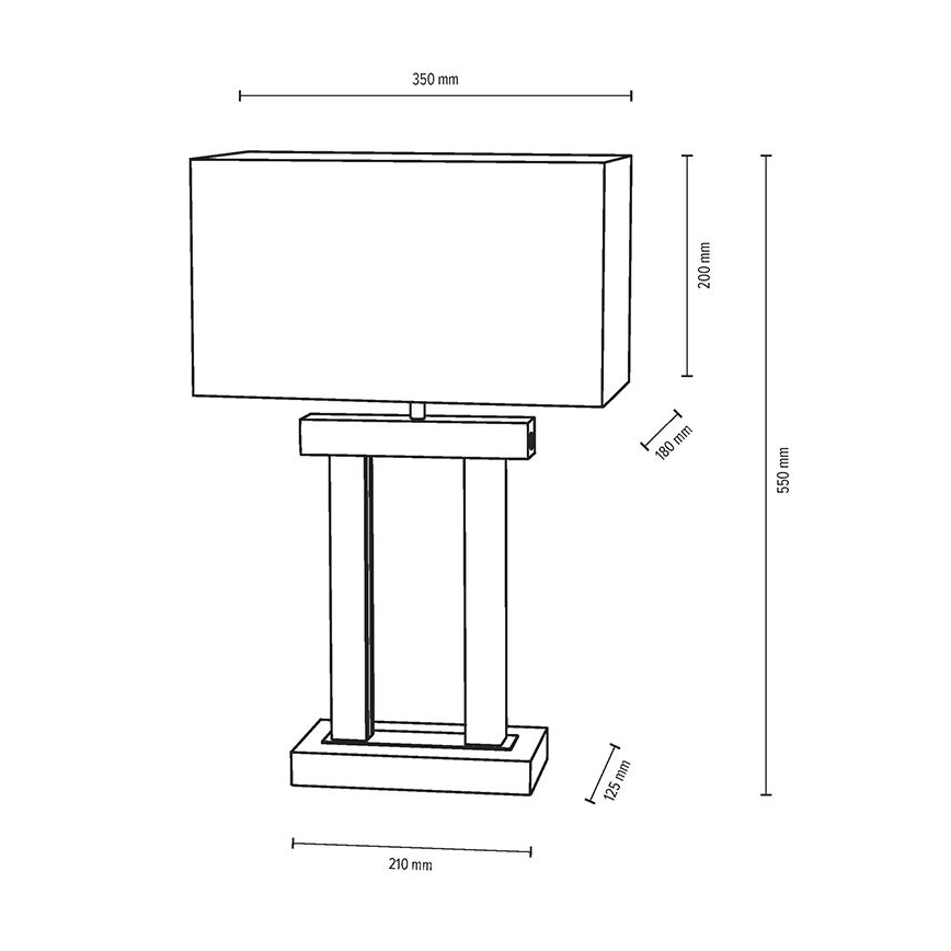 LED Lampa stołowa ściemnialna HAKON 1xE27/40W+2xLED/7,5W/230V 55 cm dąb