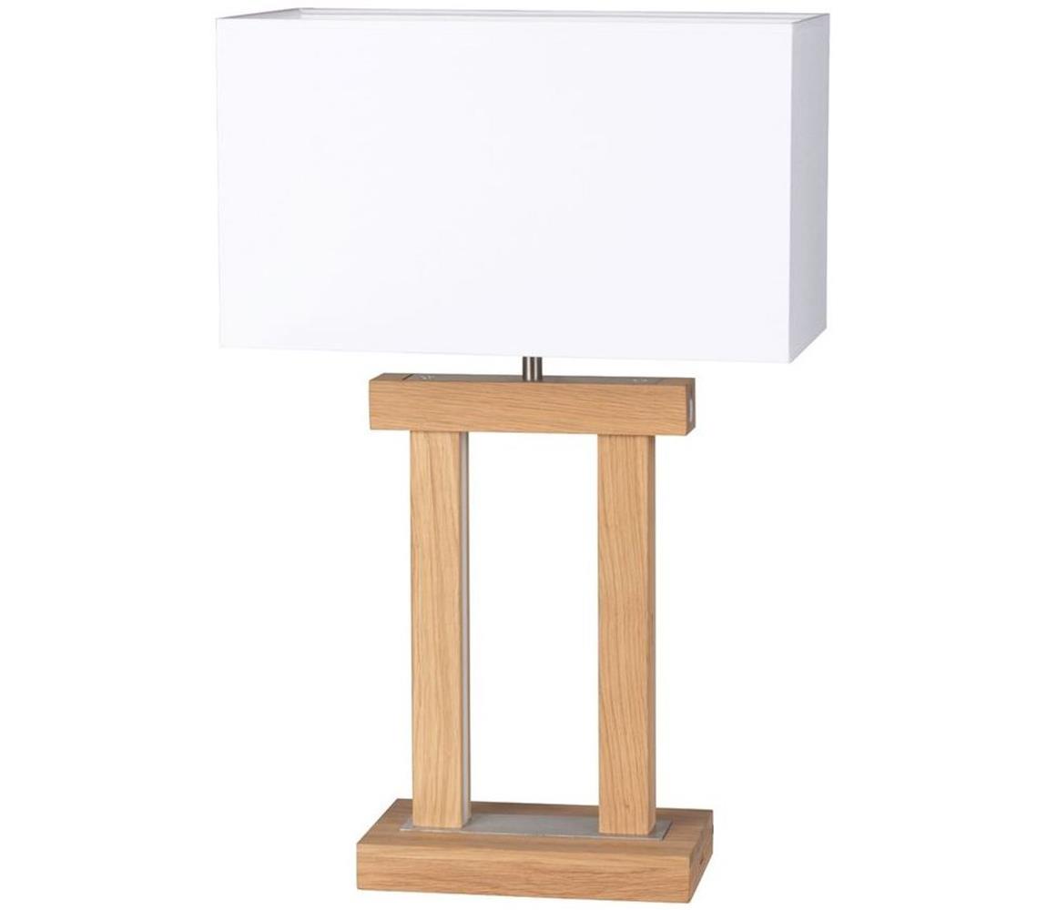 7781974-LED Ściemnialna lampa stołowa 1xE27/40W+2xLED/7,5W/230V dąb