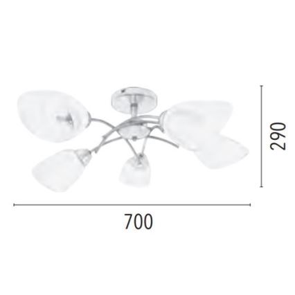 Żyrandol natynkowy VILETTA 5xE27/60W/230V - certyfikat FSC