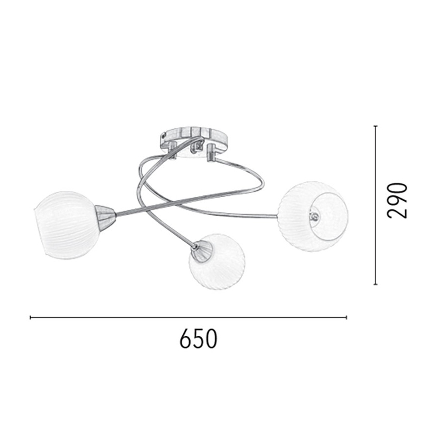 Żyrandol natynkowy PAVIA 3xE27/60W/230V - certyfikat FSC