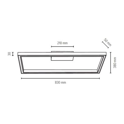 LED Plafon ściemnialny RAMME LED/34W/230V + pilot matowy dąb