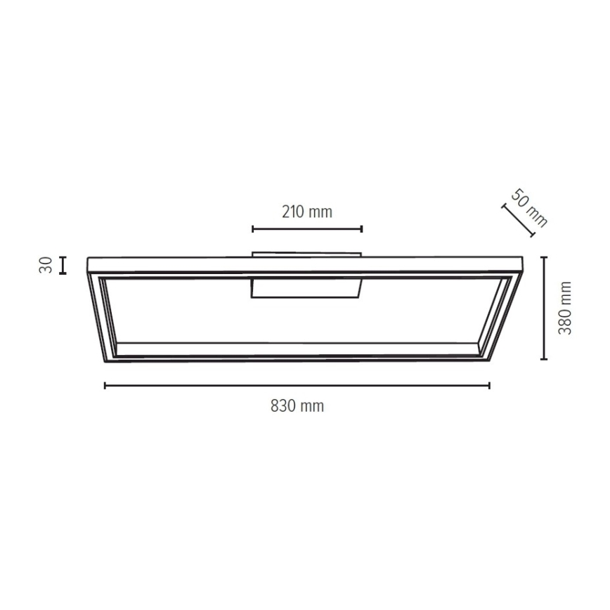 LED Plafon ściemnialny RAMME LED/34W/230V + pilot matowy dąb