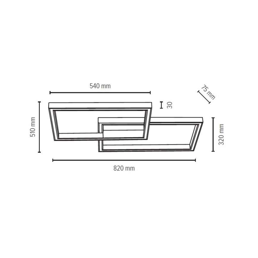 LED Regulowane oświetlenie sufitowe RAMME LED/48W/230V matowy dąb + pilot do zdalnego sterowania