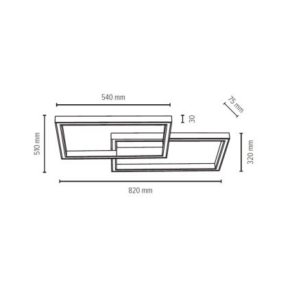 LED Plafon ściemnialny RAMME LED/48W/230V + PILOT matowy dąb - certyfikat FSC