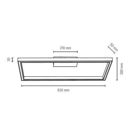 LED Plafon RAMME LED/34W/230V dąb matowy