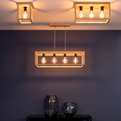 Lampa sufitowa KAGO 1xE27/60W/230V dąb matowy