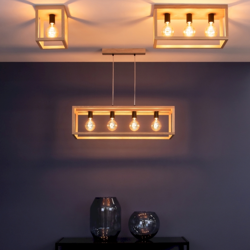 Lampa sufitowa KAGO 1xE27/60W/230V dąb matowy