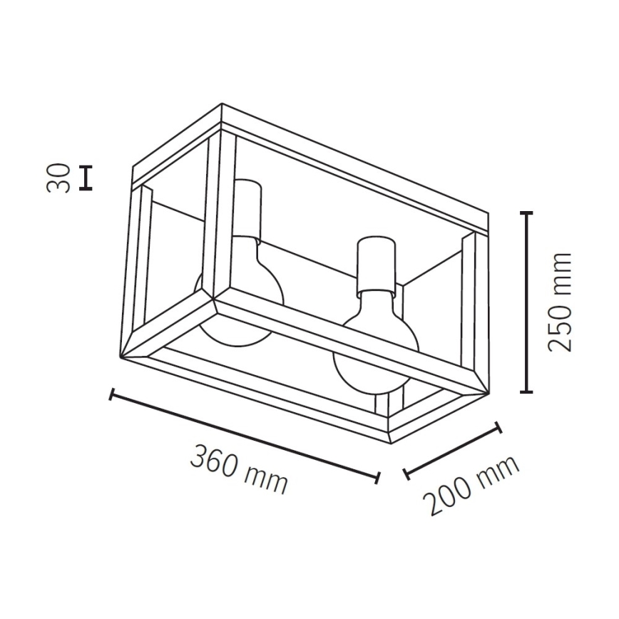 Plafon KAGO 2xE27/60W/230V dąb matowy