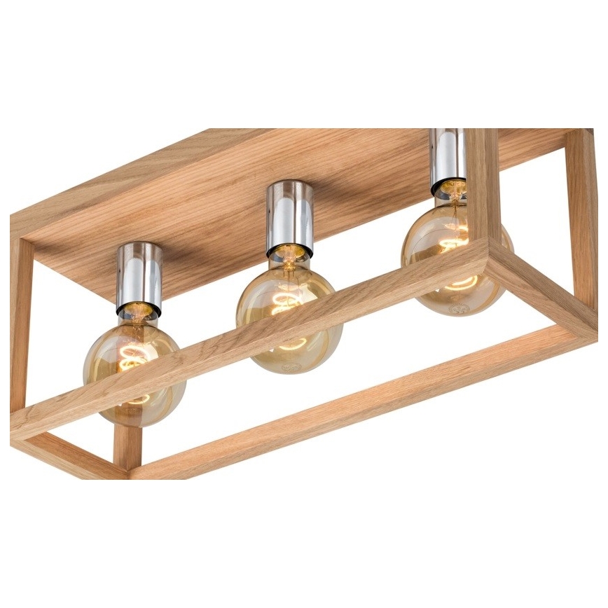 Plafon KAGO 3xE27/60W/230V matowy dąb _ certyfikat FSC