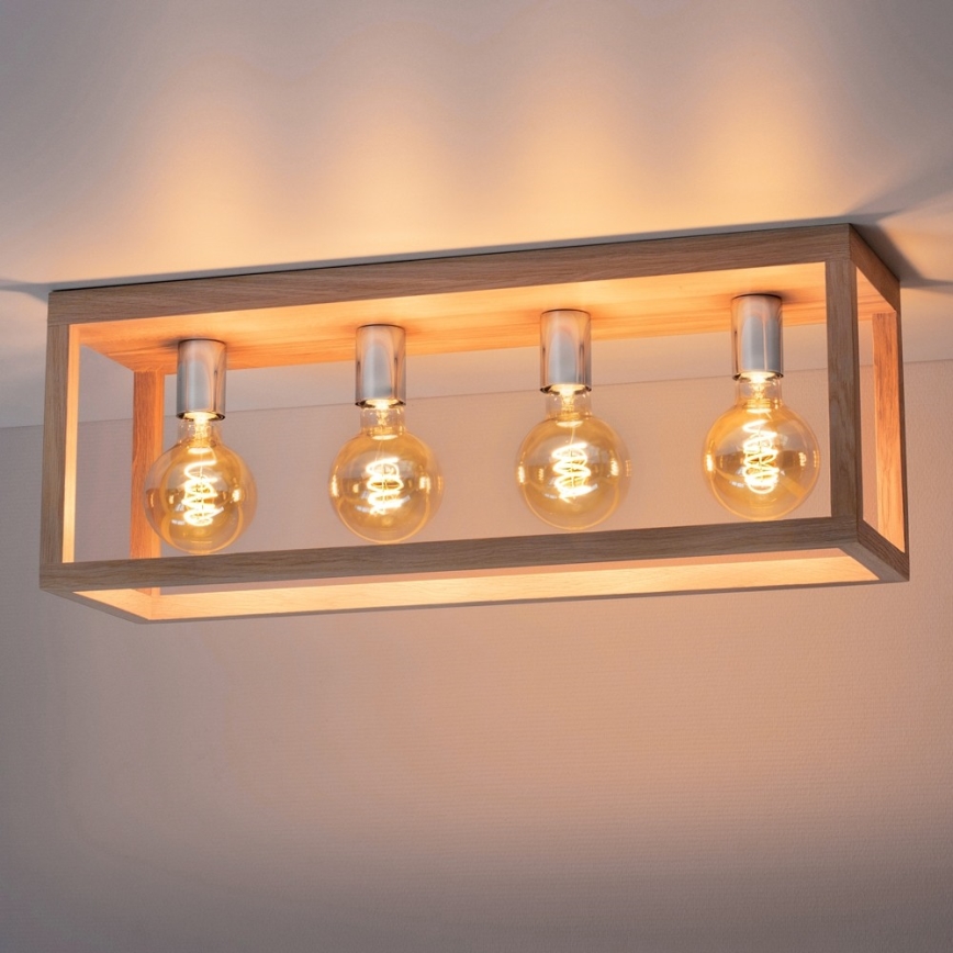 Lampa sufitowa KAGO 4xE27/60W/230V matowy dąb