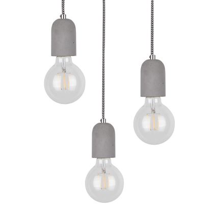 Lampa wisząca na linkach AMORY 3xE27/60W/230V beton